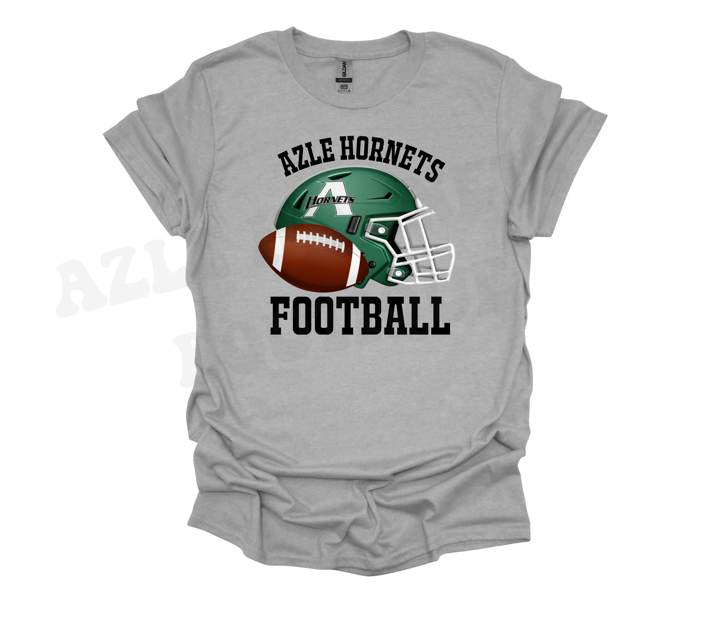 Adult "Azle Hornets Football" with Helmet & Football Tee