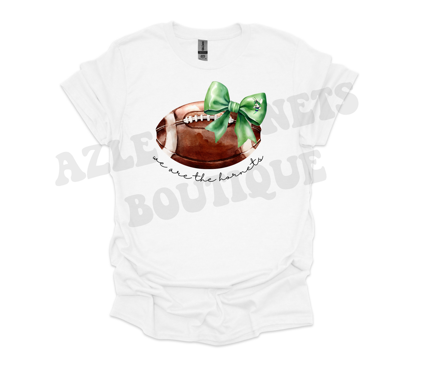 Adult Bow Football We are the Hornets Shirt