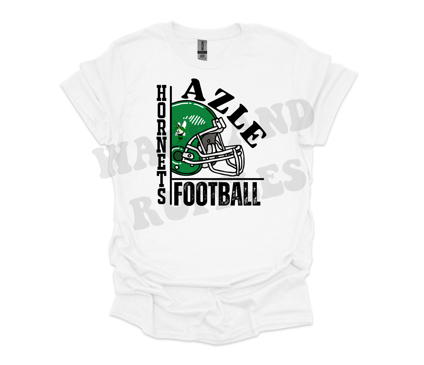 Adult "Azle Hornets Football" with Helmet Tee