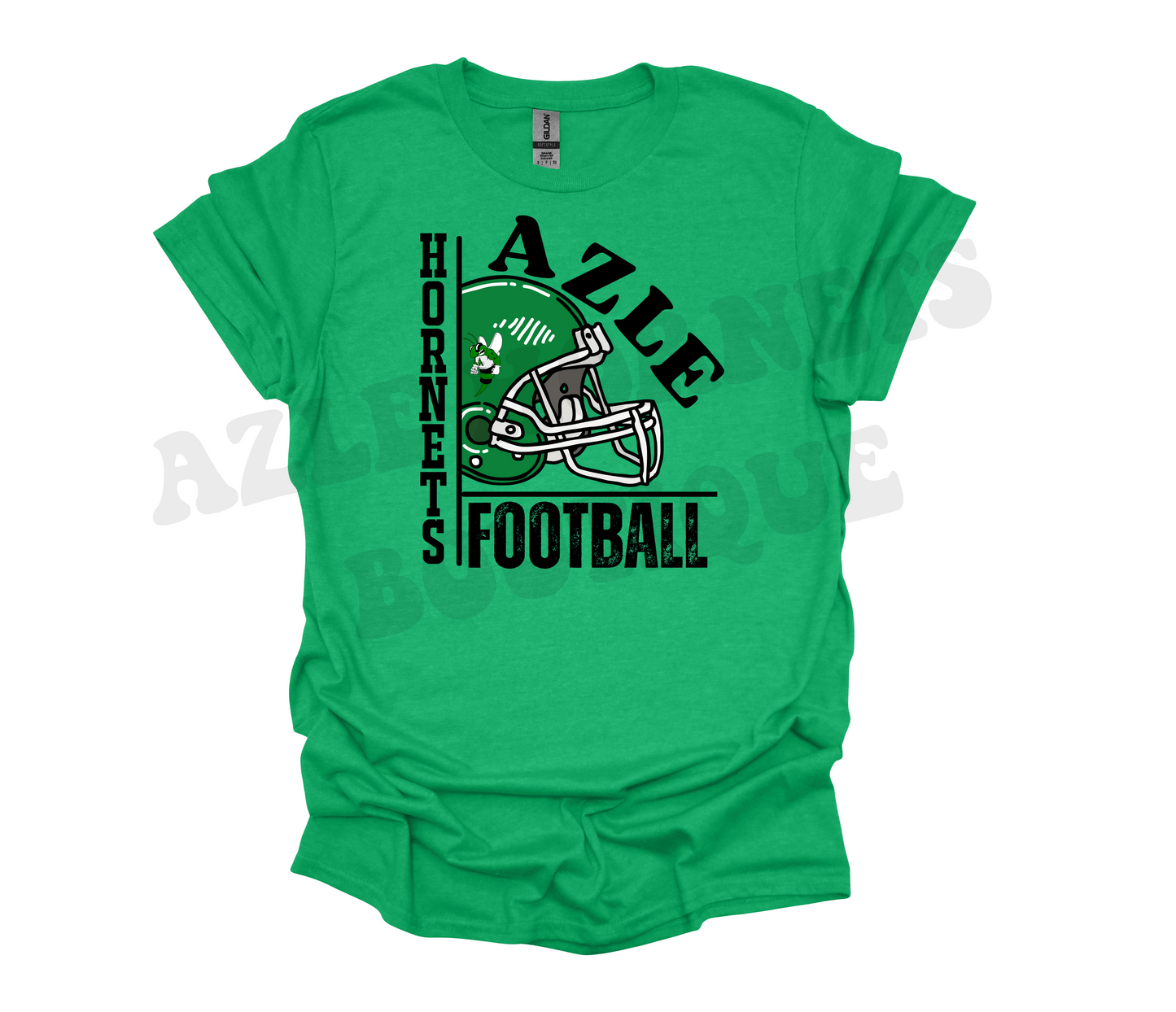 Adult "Azle Hornets Football" with Helmet Tee