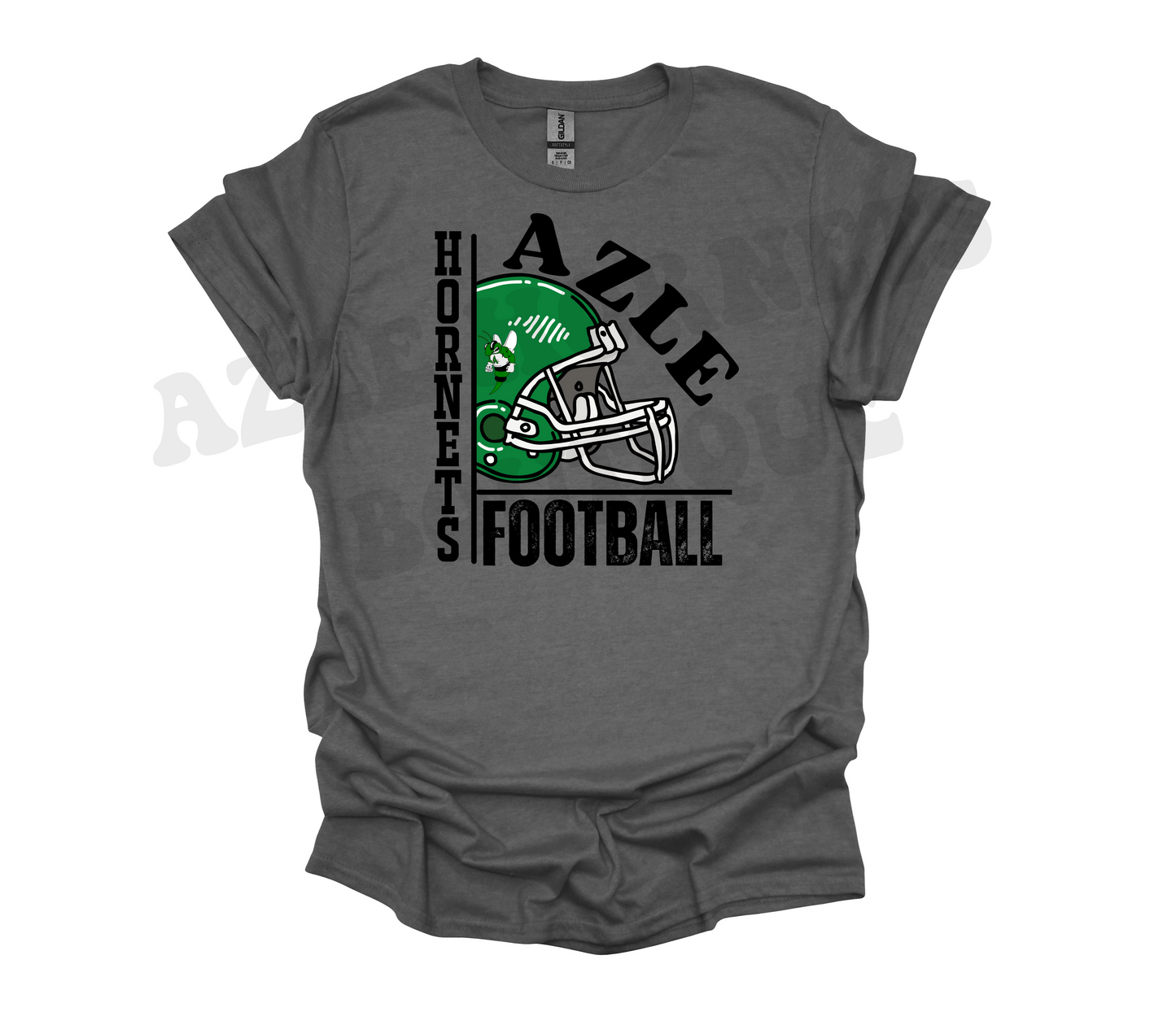 Adult "Azle Hornets Football" with Helmet Tee