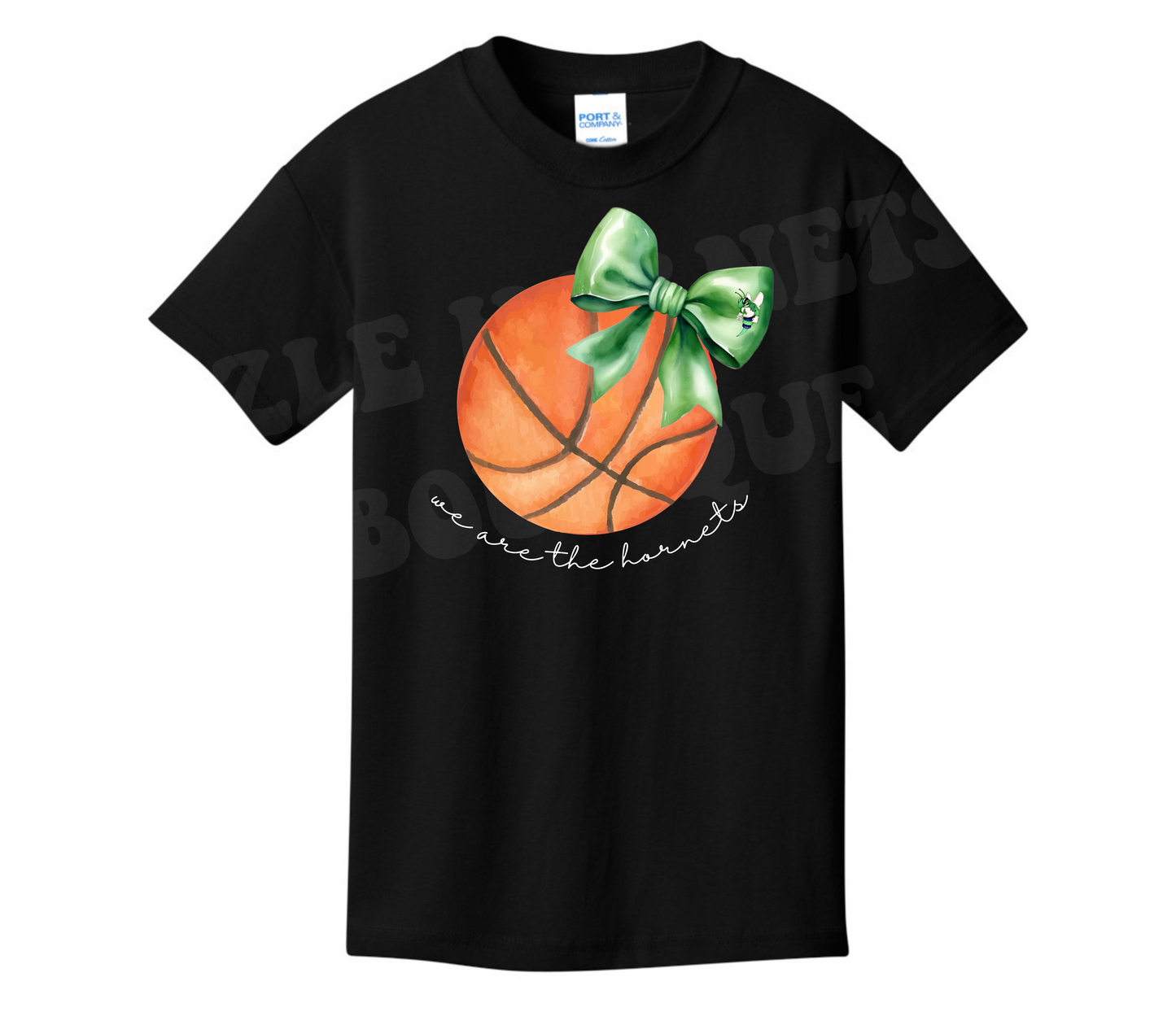 Youth Bow Basketball We are the Hornets Shirt