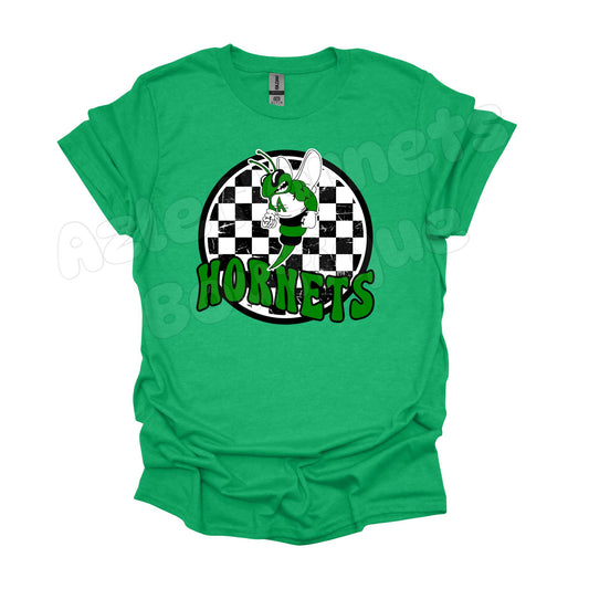 Adult Azle Hornets Checkered Circle Tee