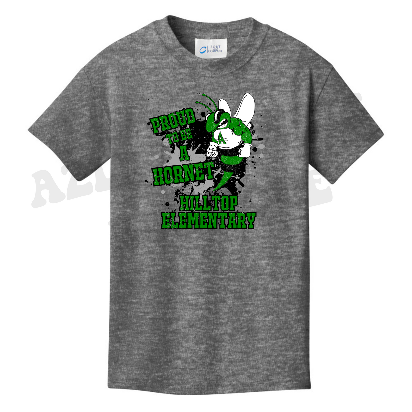 Youth Paint Splatter "Proud to be a Hornet Hilltop Elementary" Azle Hornets T-Shirt